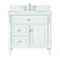 James Martin Vanities 36'' Single Vanity, Bright White w/ 3 CM Arctic Fall Solid Surface Top 424-V36-BW-3AF - alternate 1